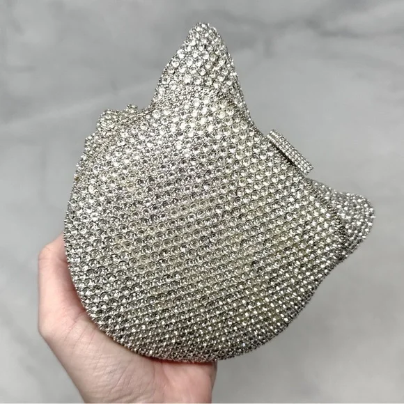 Roger Vivier Swarovski Crystal Embellished Fox Evening Clutch Purse Bag Rare Cat - Picture 7 of 16